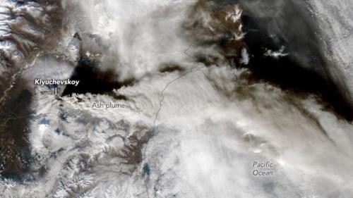 فوران عظیم آتشفشان در روسیه از فضا دیده شد